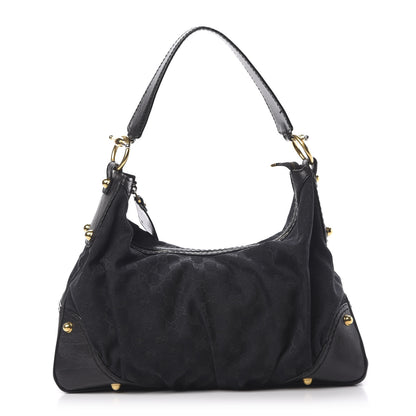 Gucci Monogram Medium Jockey Hobo Black 1 of 16