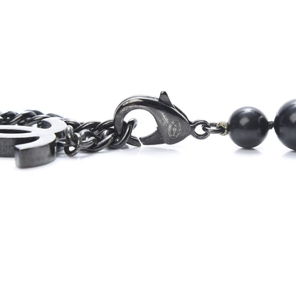 Chanel Pearl Beaded CC Long Necklace Black White 4 of 6