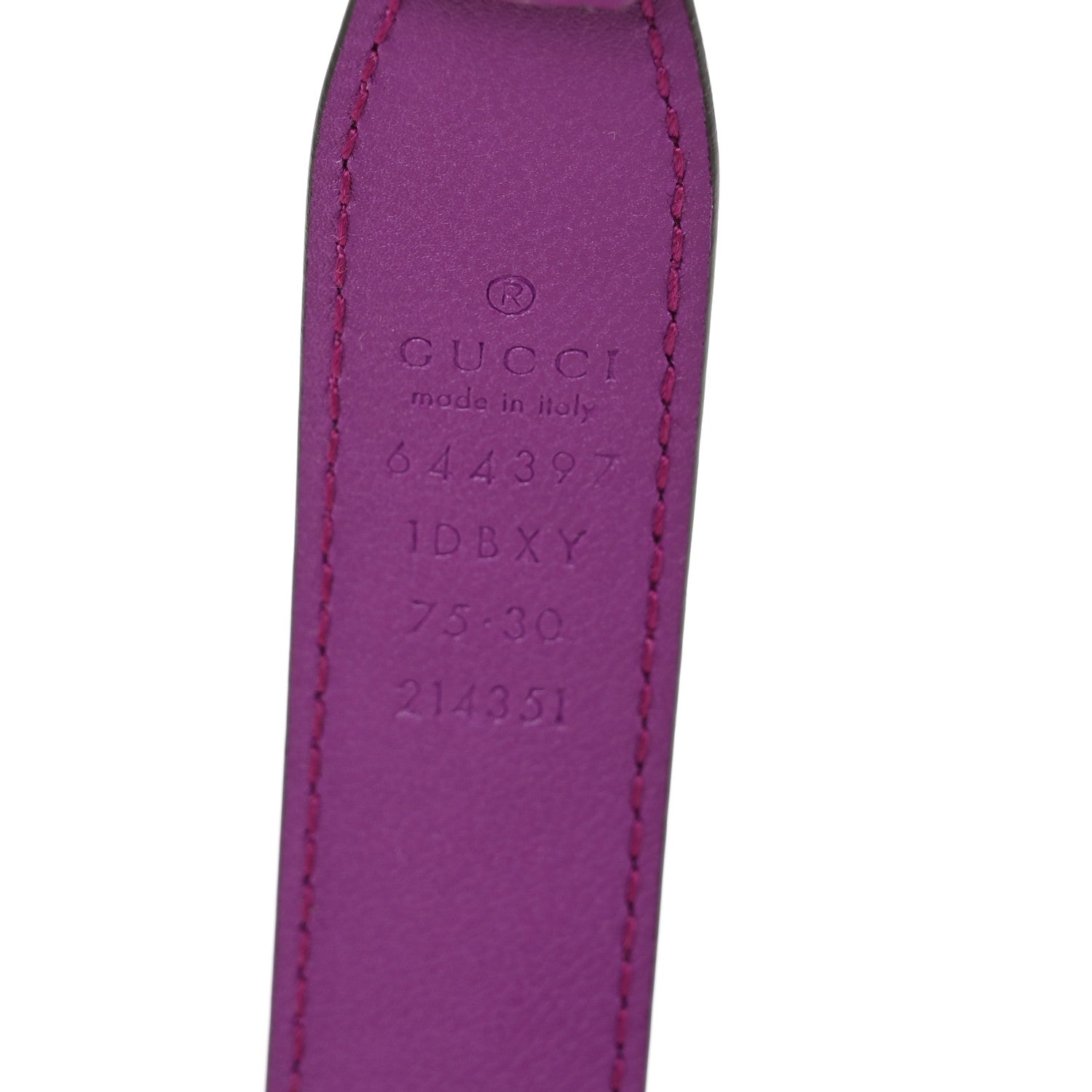 Gucci Efesto Leather Womens Horsebit 15/23mm Belt 75 30 Purple 3 of 5