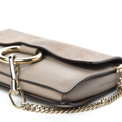 Chloe Suede Calfskin Small Faye Shoulder Bag Motty Grey 7 of 9