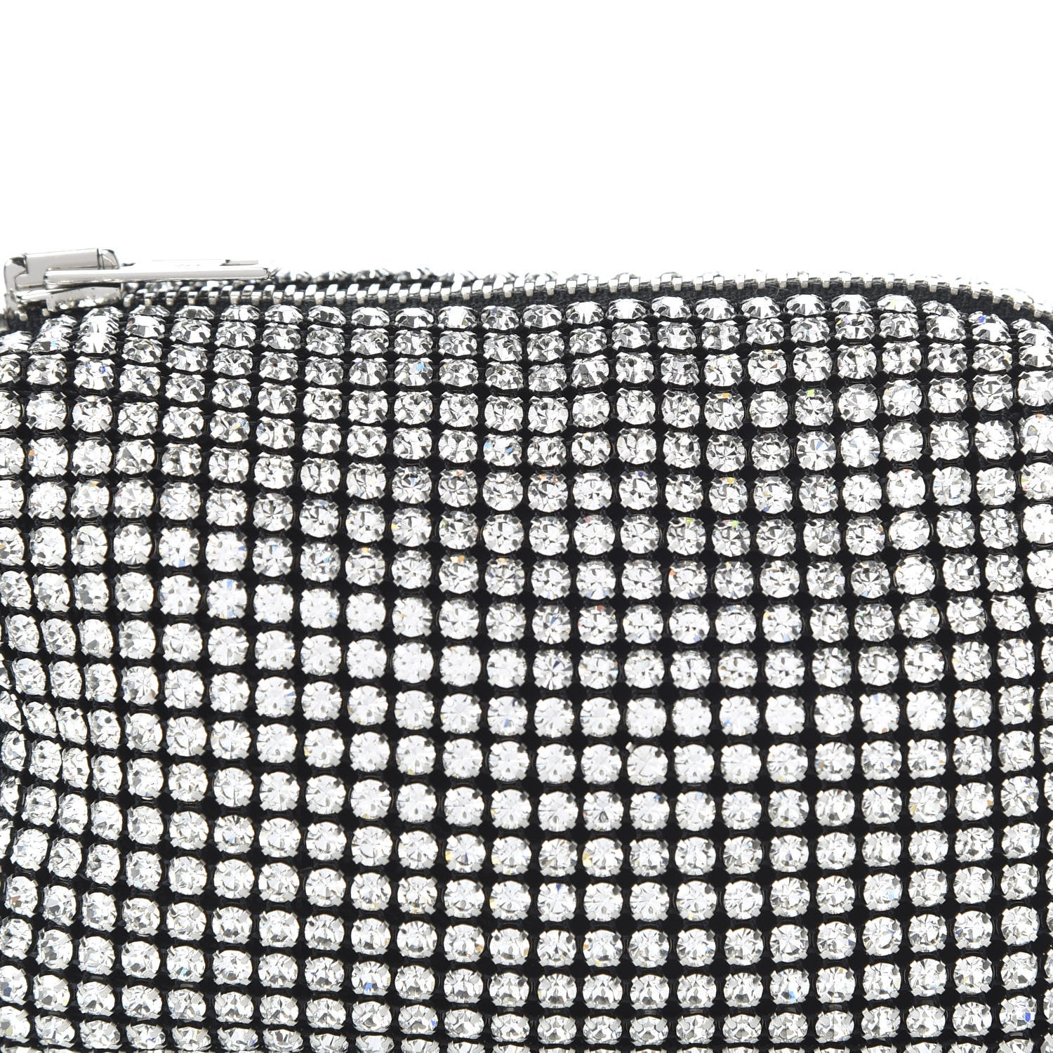 Alexander Wang Mesh Crystal Rhinestone Mini Heiress Pouch Black Silver 9 of 9