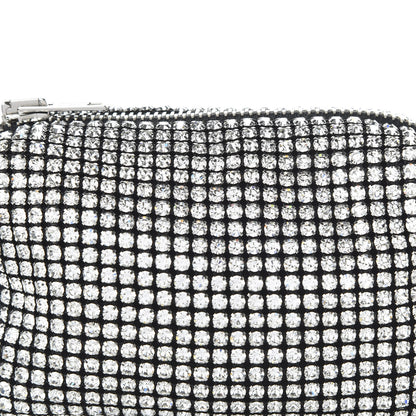 Alexander Wang Mesh Crystal Rhinestone Mini Heiress Pouch Black Silver 9 of 9