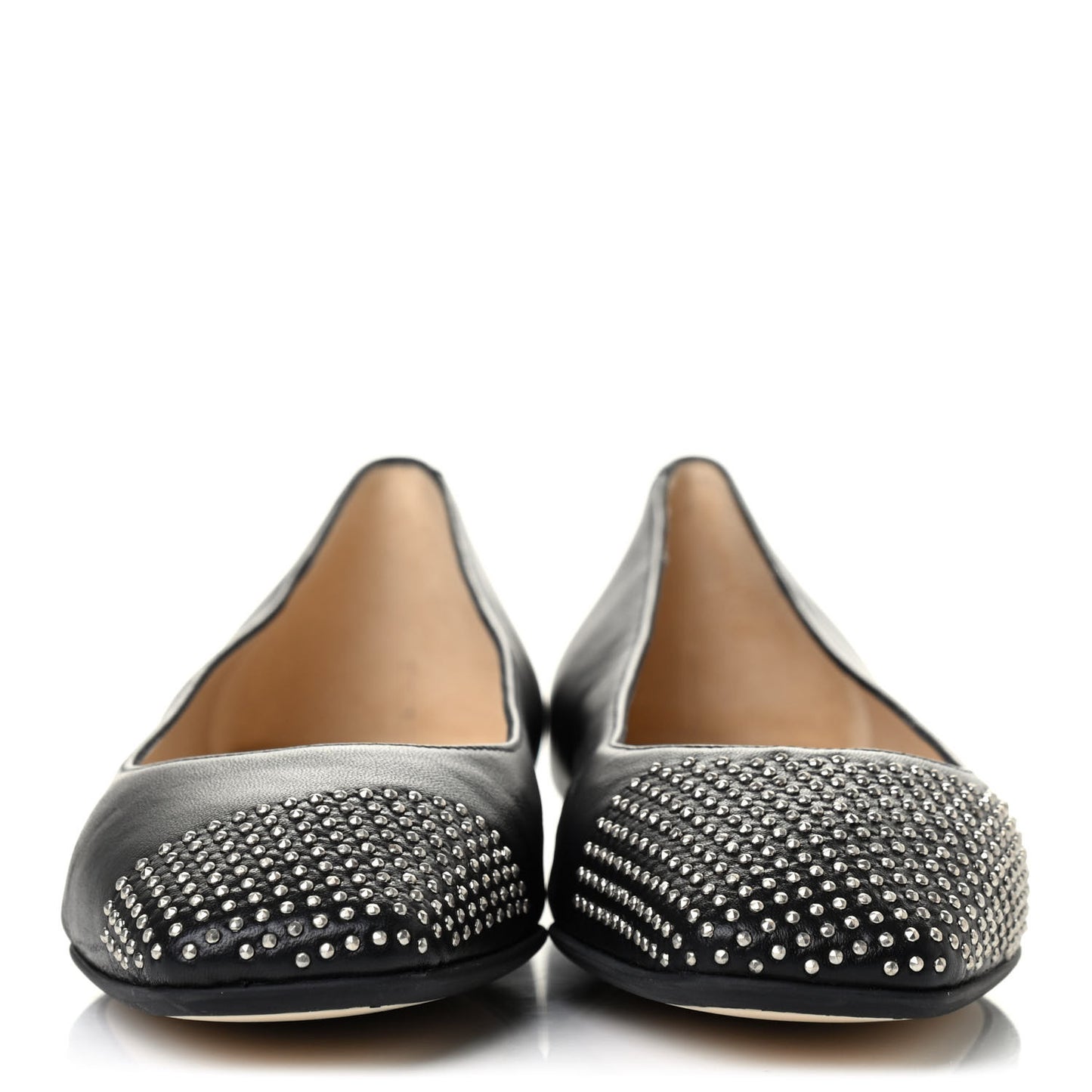 Nappa Studded Davia Flat 36 Black