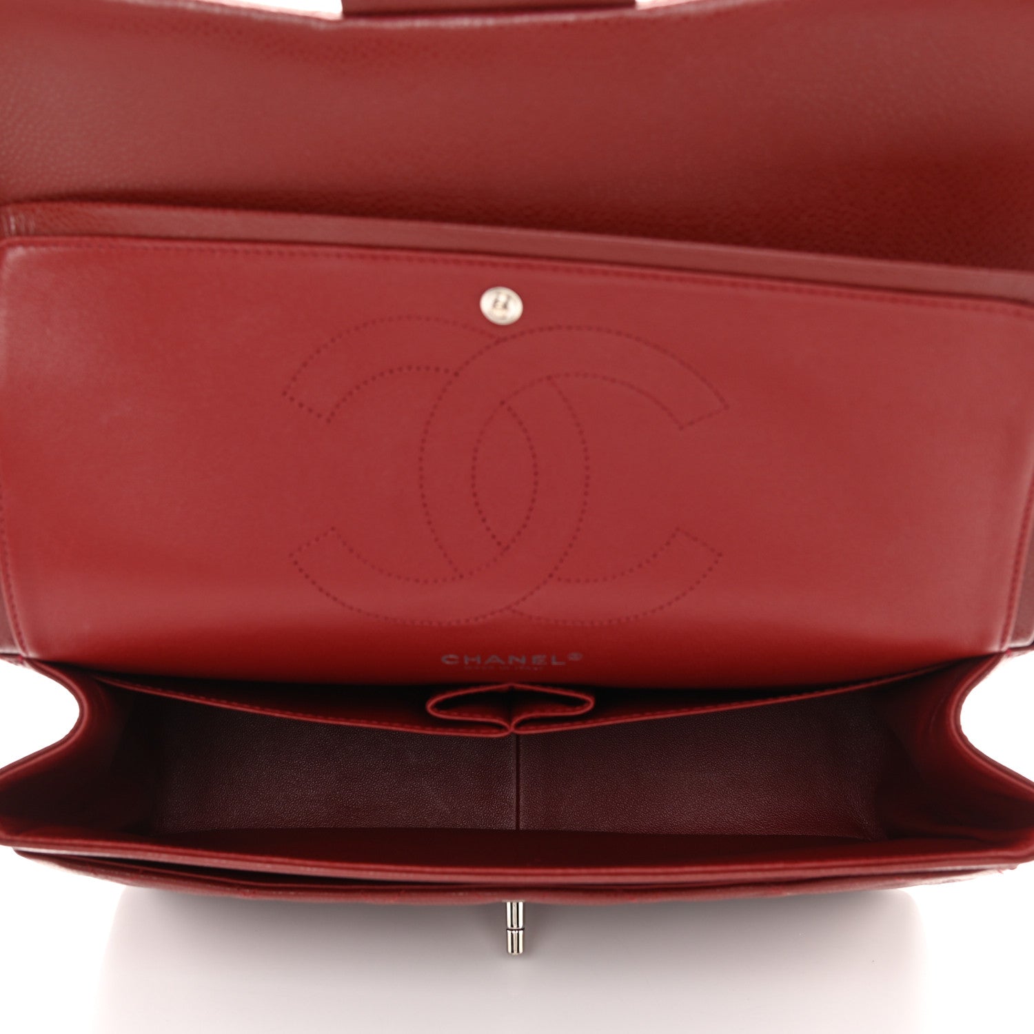 Chanel Caviar Quilted Jumbo Double Flap Dark Red 5 of 11