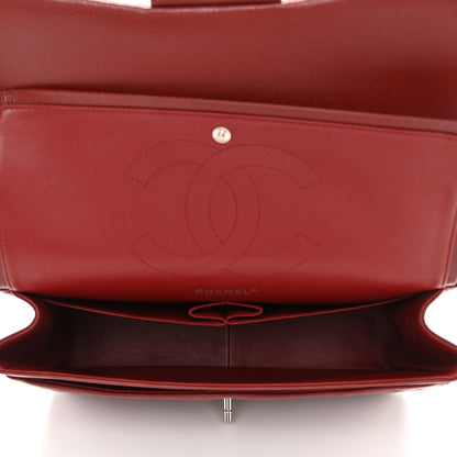 Chanel Caviar Quilted Jumbo Double Flap Dark Red 5 of 11
