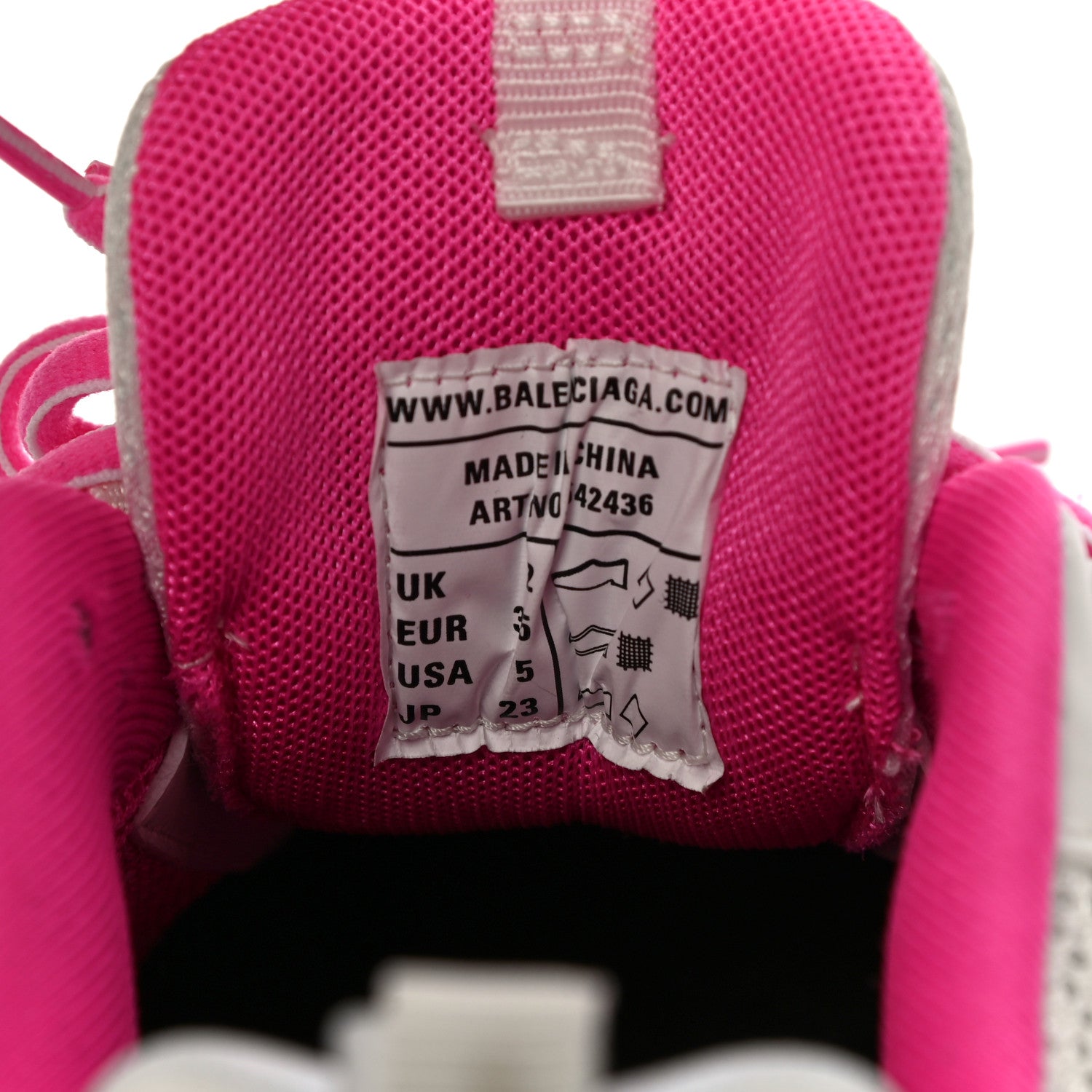 Balenciaga Mesh Rubber Bi-Color Womens Track Sneakers 35 Fluo Pink White 13 of 16