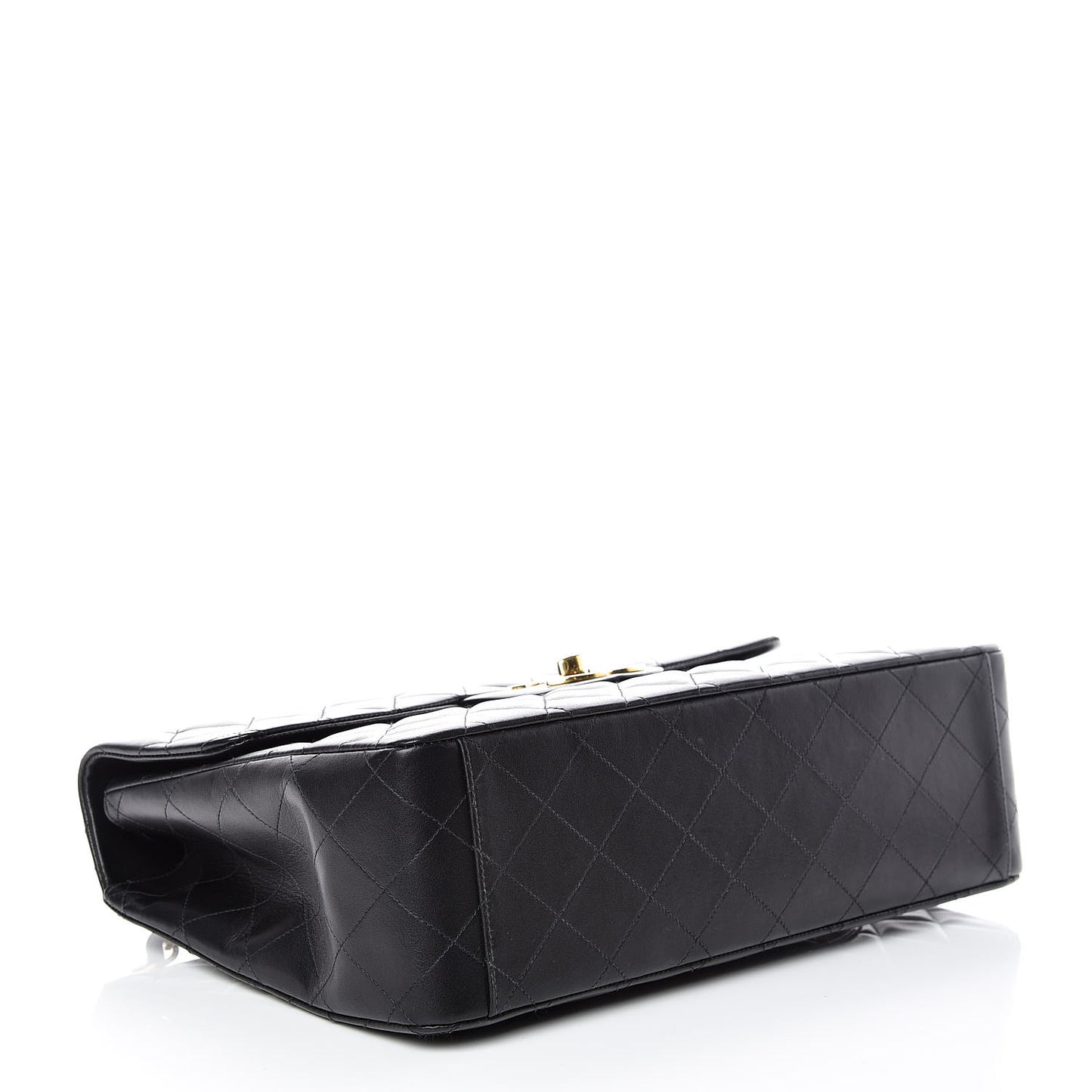 Lambskin Quilted XL Jumbo Single Flap Black