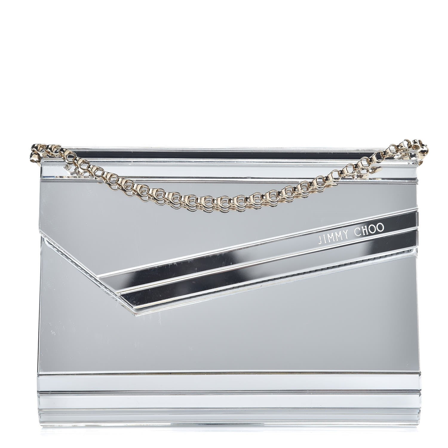Jimmy Choo Acrylic Candy Mirro Clutch Silver 1 of 6