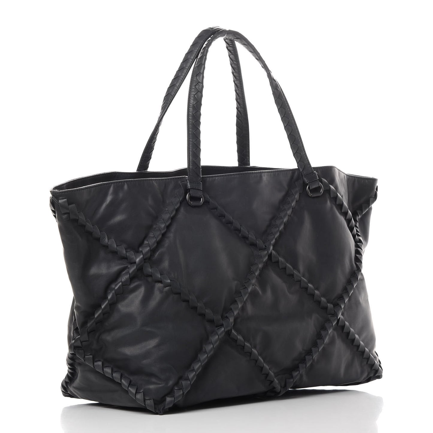 Calfskin Intrecciato Diamond Tote Ardoise