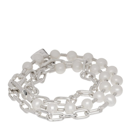 Tiffany Sterling Silver Freshwater Cultured Pearl HardWear Lock Bracelet 3 of 7