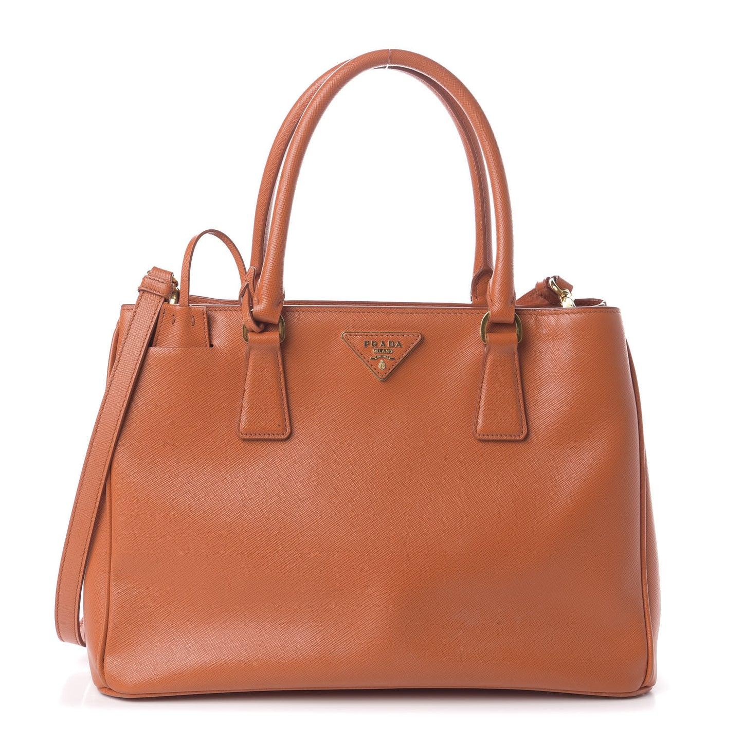 Saffiano Lux Medium Tote Papaya