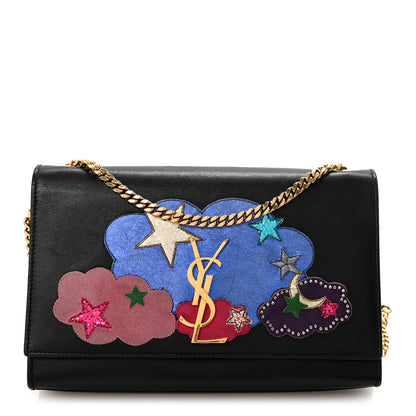 Saint Laurent Lambskin Medium Cloud Star Monogram Kate Satchel Black 1 of 17