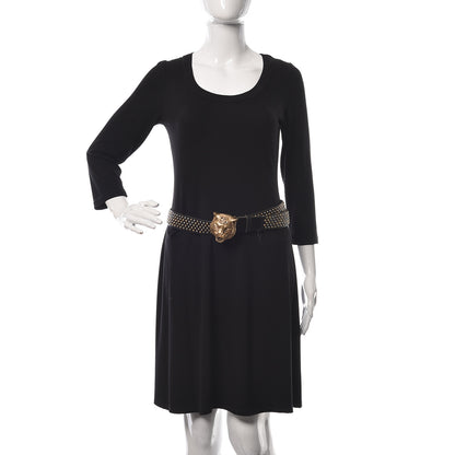 Gucci Calfskin Studded Feline Belt 105 42 Black 2 of 6