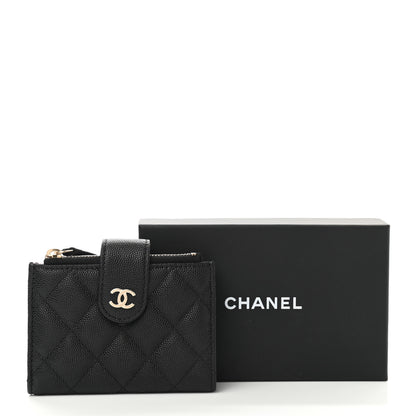Chanel Caviar Quilted Compact Zipped Pocket Wallet Black 8 of 8