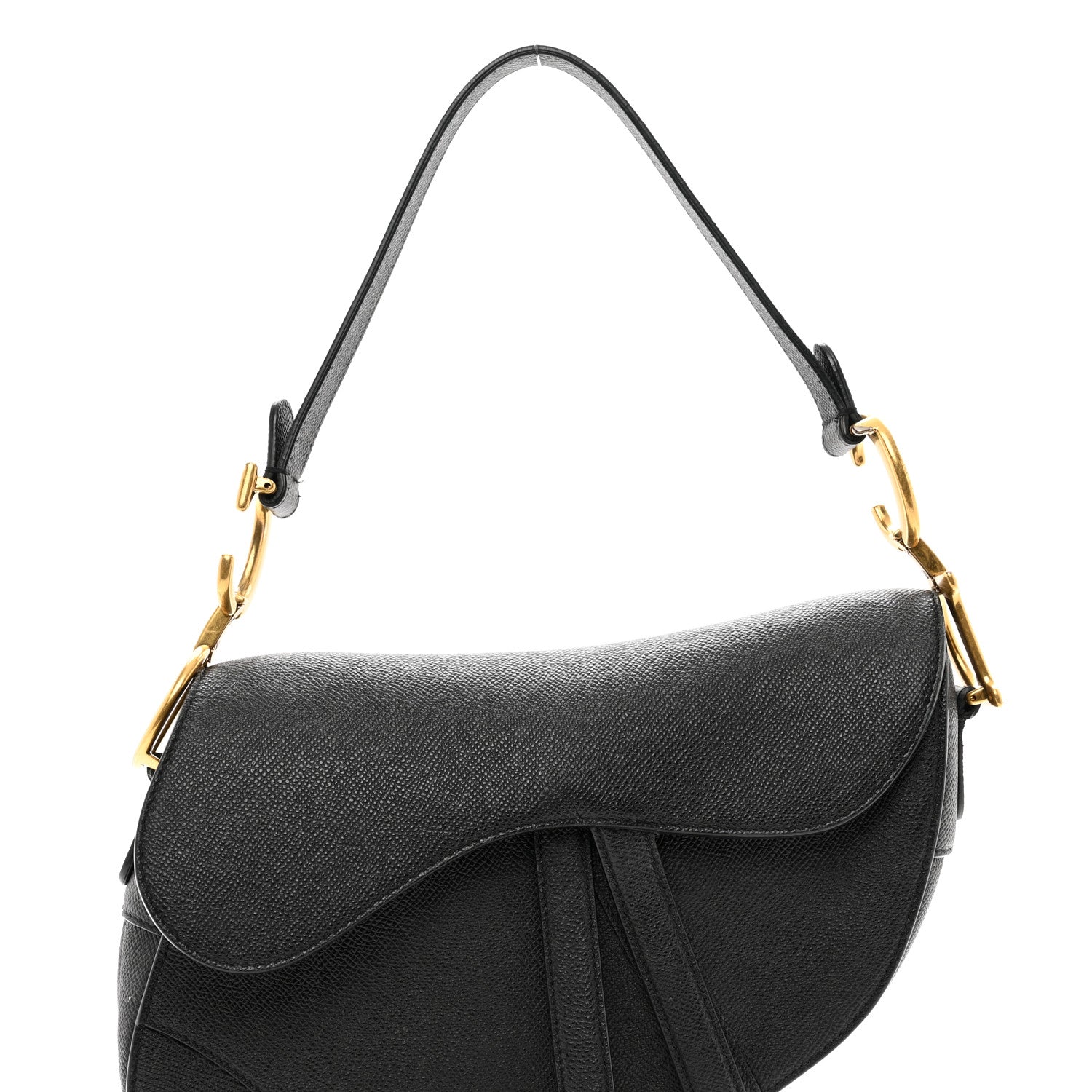 Christian Dior Grained Calfskin Saddle Bag Black 5 of 10