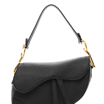 Christian Dior Grained Calfskin Saddle Bag Black 5 of 10