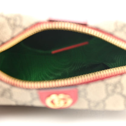 Gucci Soft GG Supreme Monogram Calfskin Small Ophidia Cosmetic Case Beige Ebony Hibiscus Red 5 of 8