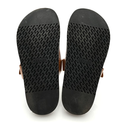 Hermes Calfskin Womens Chypre Sandals 42 Gold 5 of 9