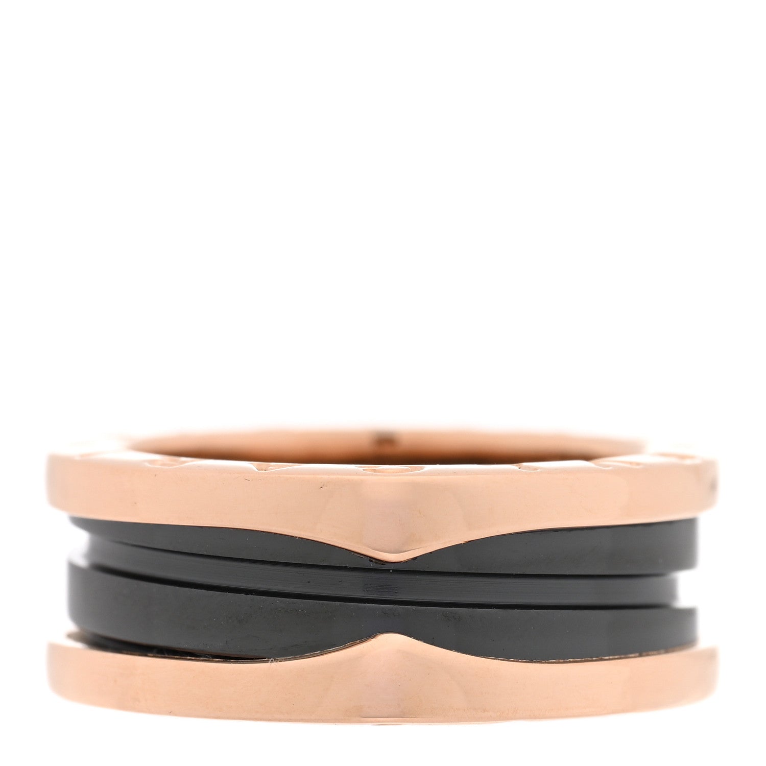 Bulgari 18K Rose Gold Black Ceramic B.Zero1 Two-Band Ring 52 6 1 of 4