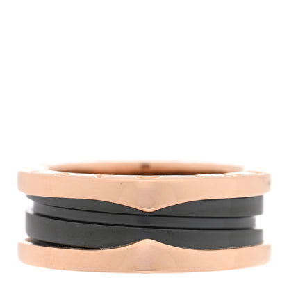 Bulgari 18K Rose Gold Black Ceramic B.Zero1 Two-Band Ring 52 6 1 of 4