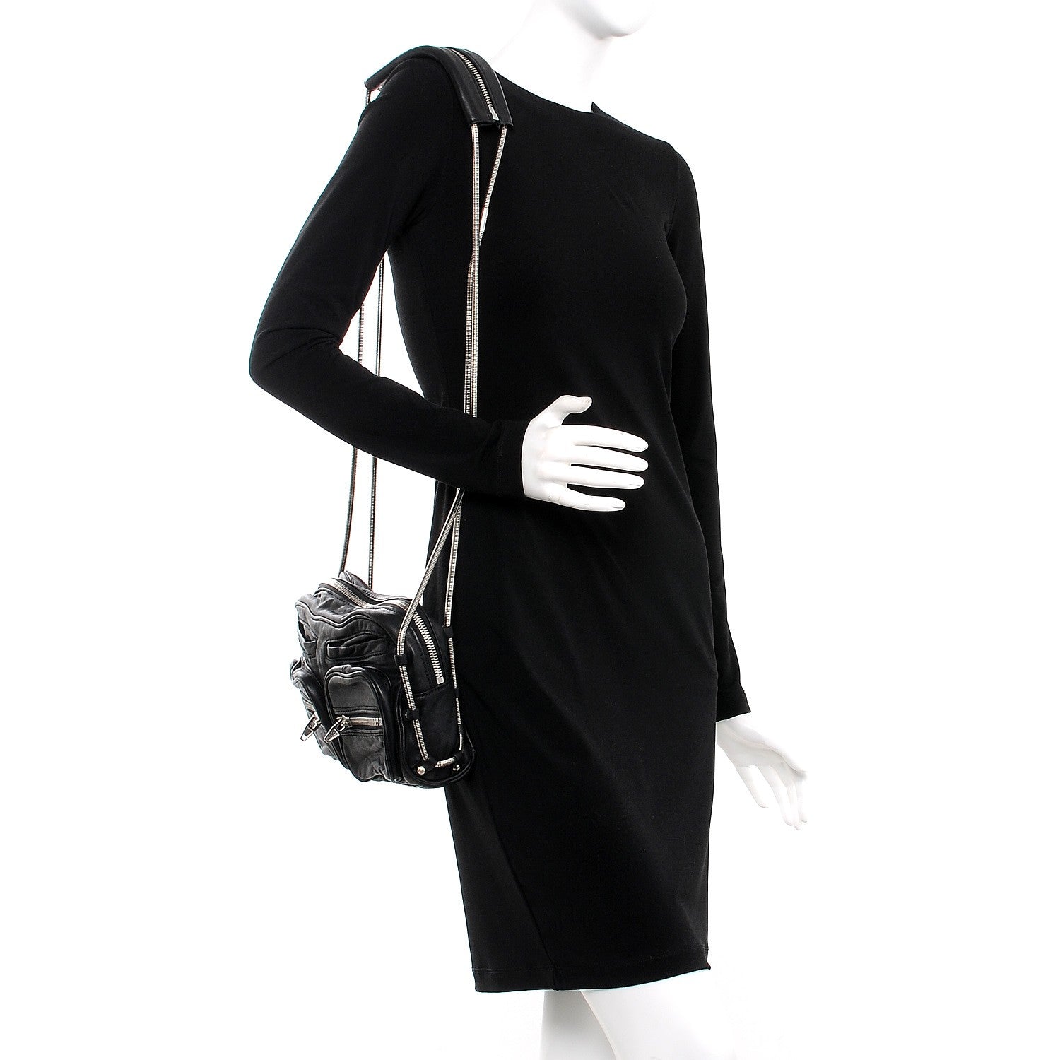 Alexander Wang Washed Lambskin Brenda Chain Shoulder Bag Black 2 of 8