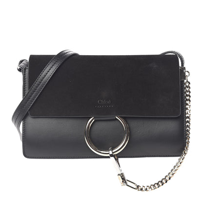 Chloe Suede Calfskin Small Faye Shoulder Bag Black 1 of 11