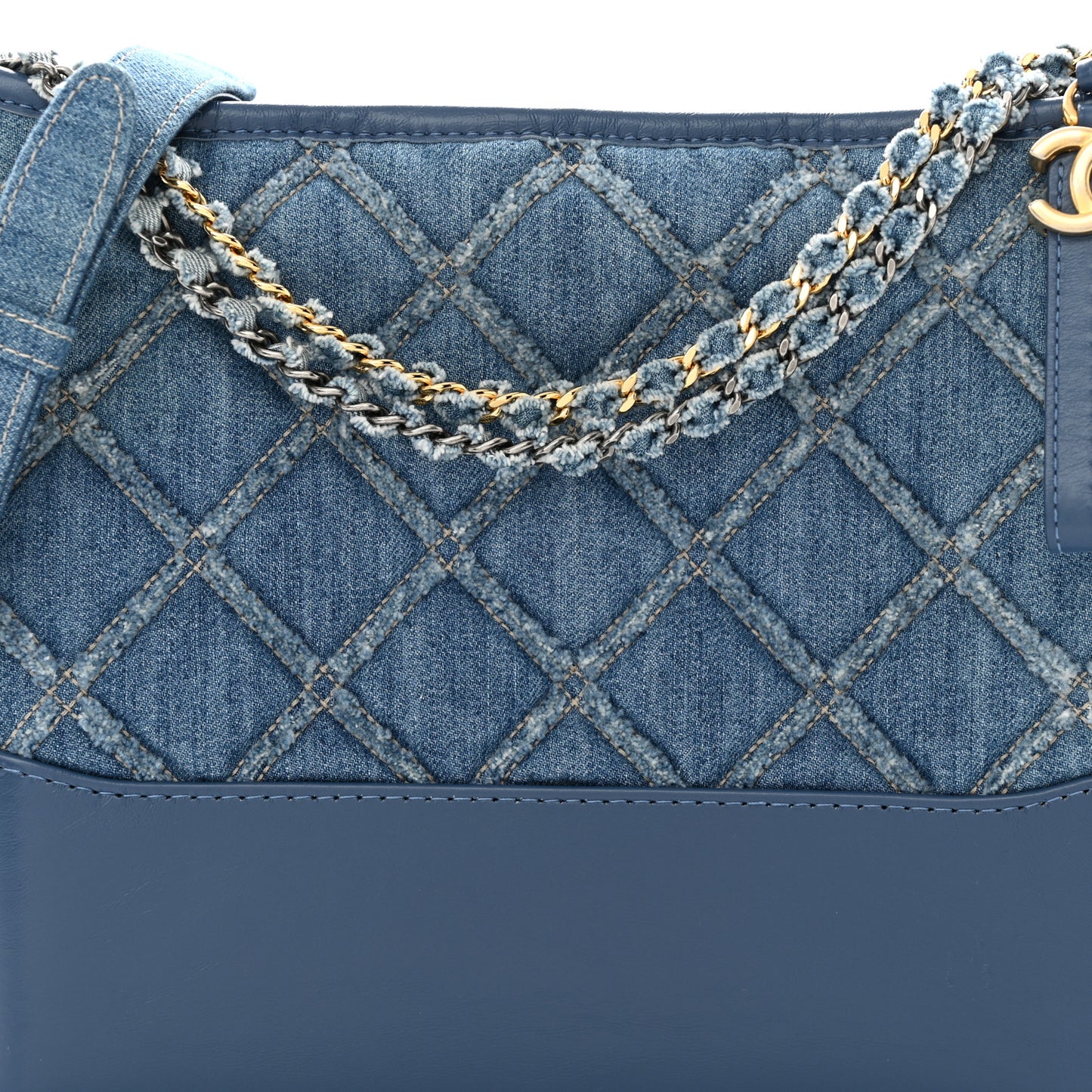 Denim Calfskin Medium Gabrielle Hobo Blue