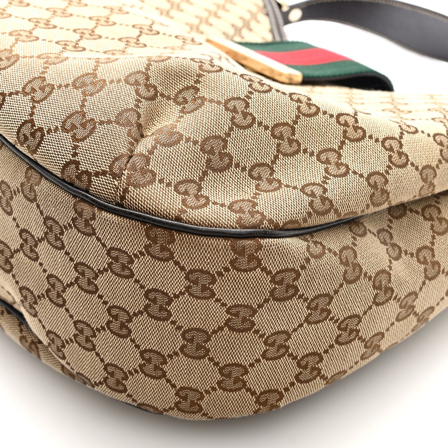 Monogram Large New Ladies Web Hobo Dark Brown