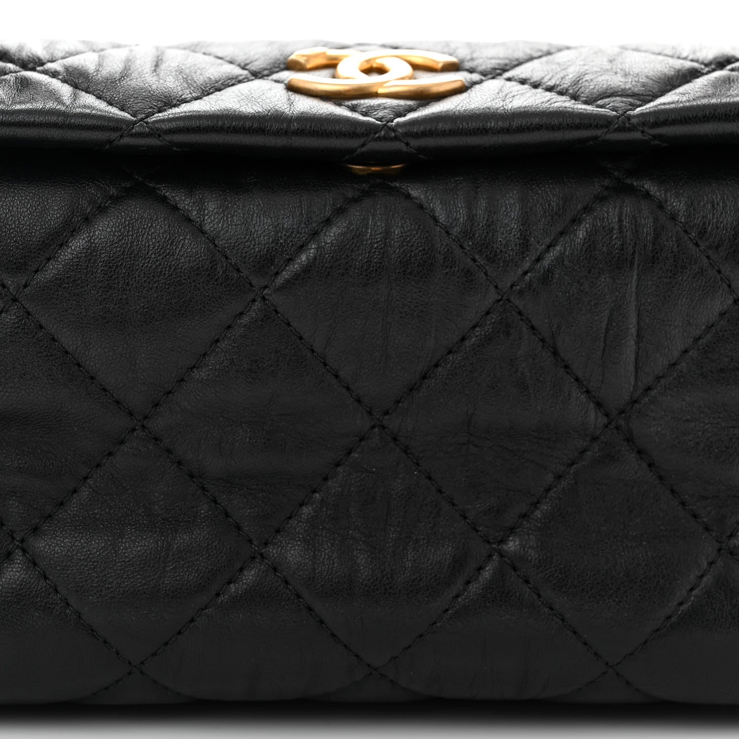Chanel Crumpled Lambskin Quilted Small CC Links Shoulder Bag Black 8 of 11