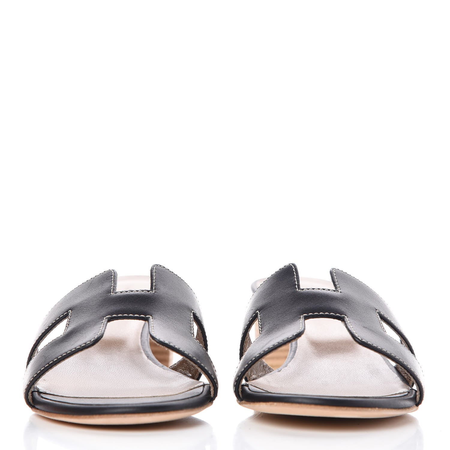 Hermes Calfskin Oasis Sandals 37.5 Black 2 of 11