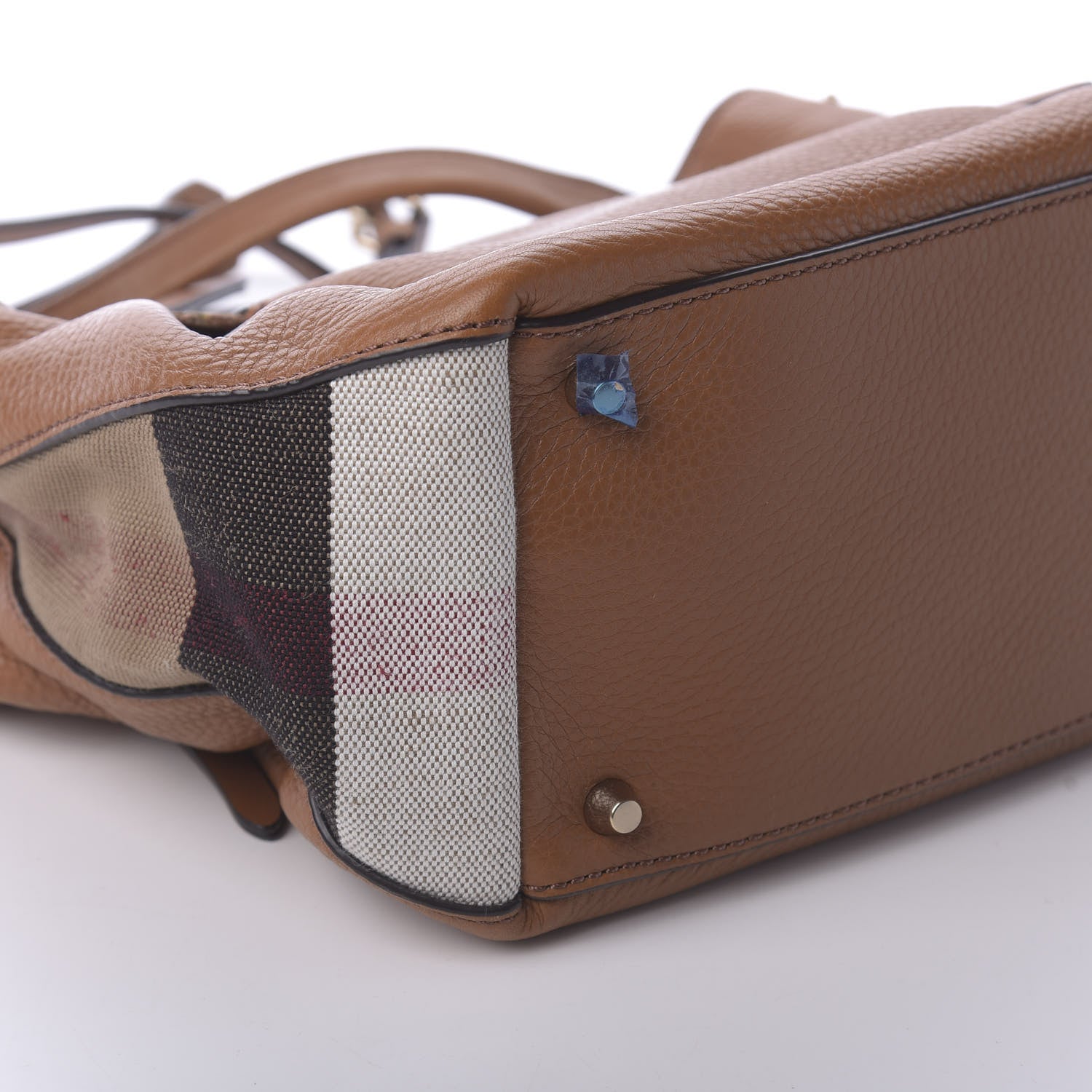 Burberry Grainy Calfskin House Check Small Maidstone Saddle Brown 6 of 10