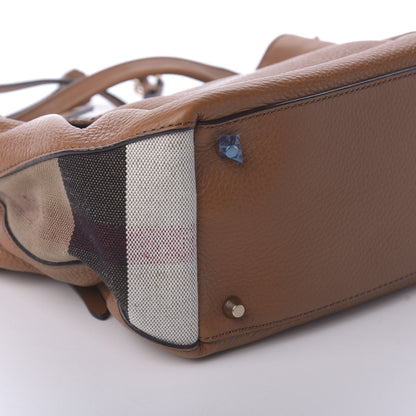 Burberry Grainy Calfskin House Check Small Maidstone Saddle Brown 6 of 10