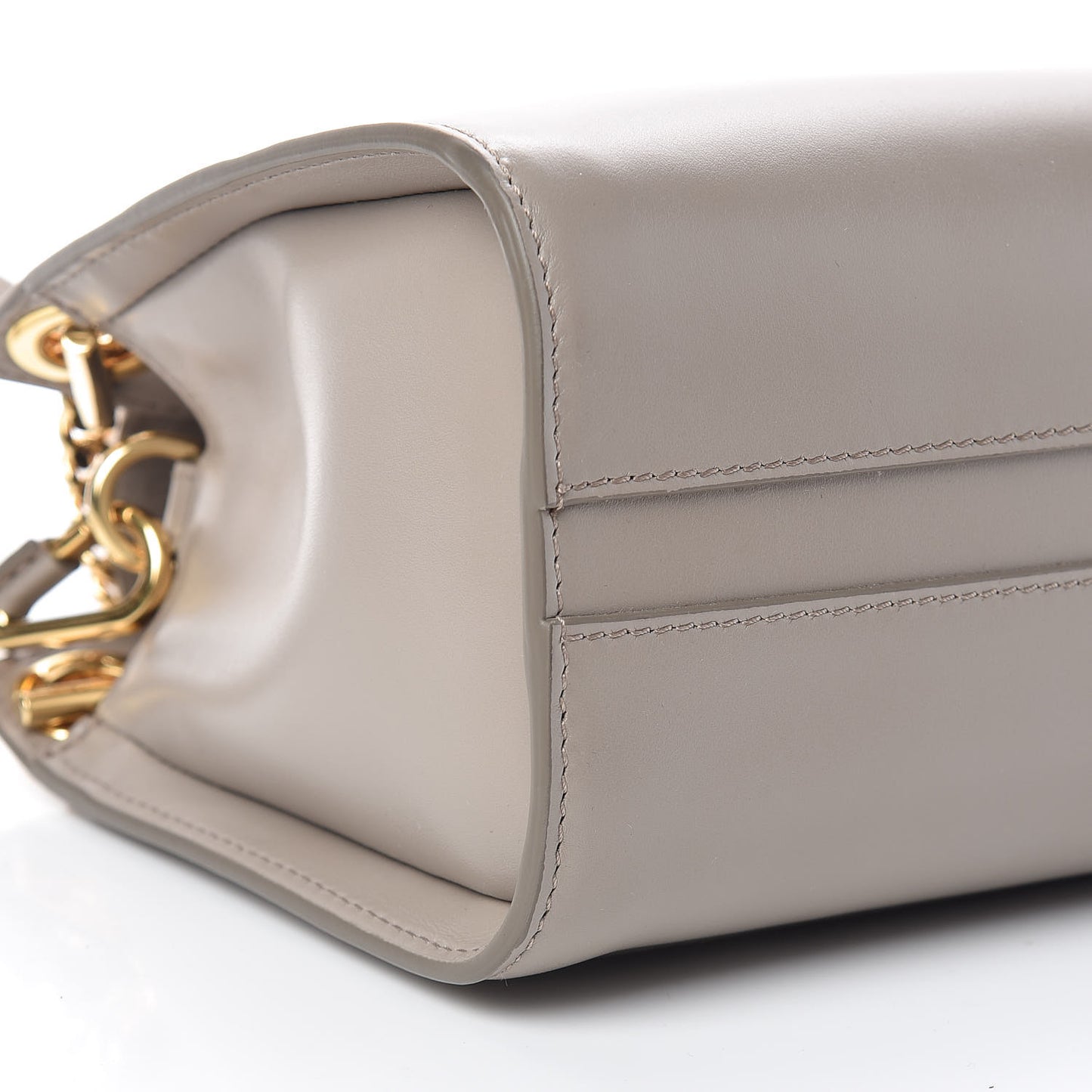 Shiny Calfskin Mini Annie Shoulder Bag Motty Grey