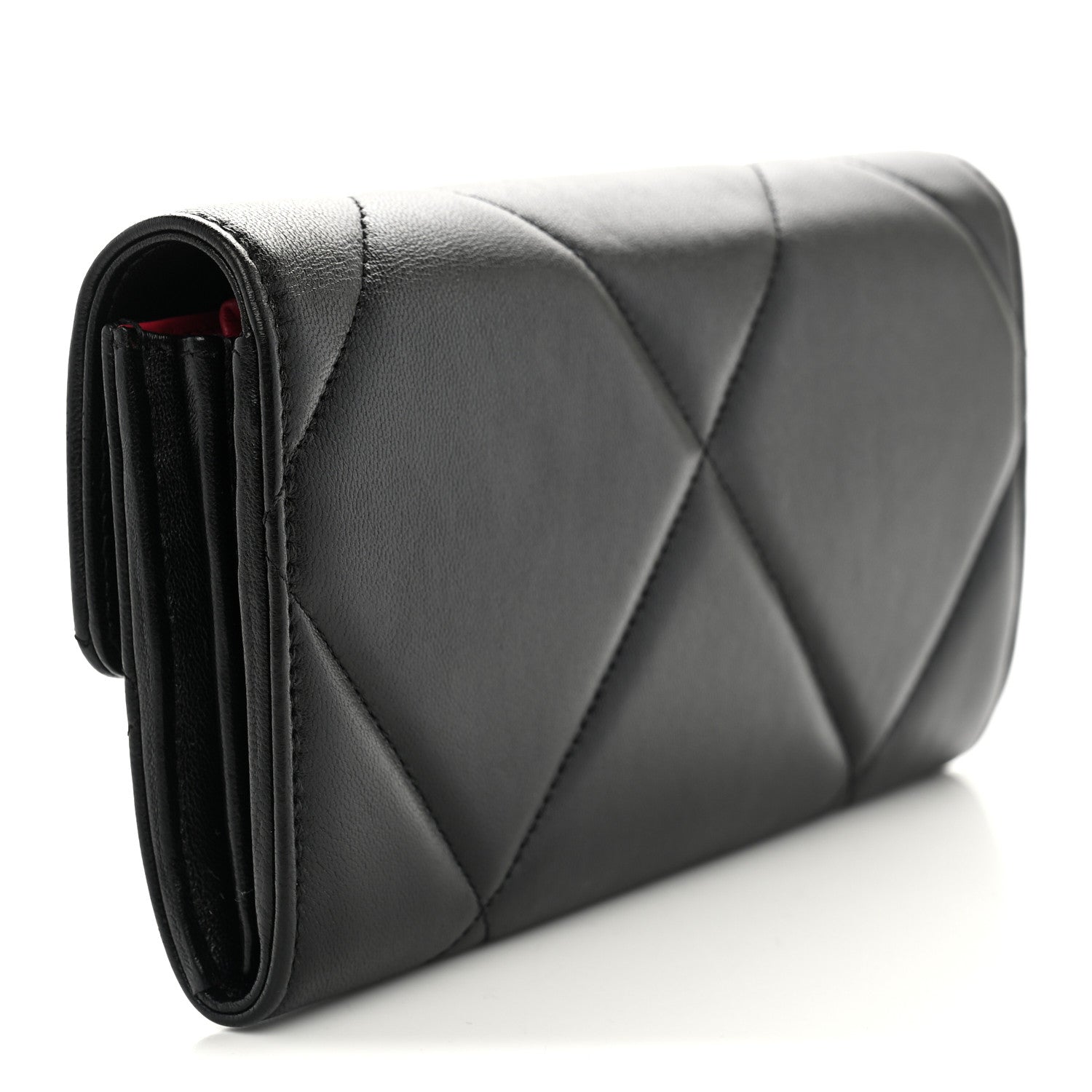 Chanel Lambskin Quilted Chanel 19 Flap Wallet Black 3 of 8