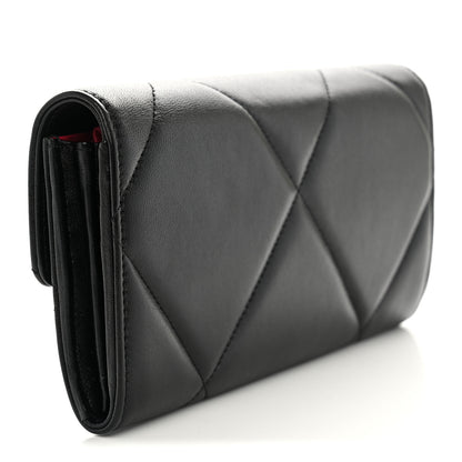 Chanel Lambskin Quilted Chanel 19 Flap Wallet Black 3 of 8