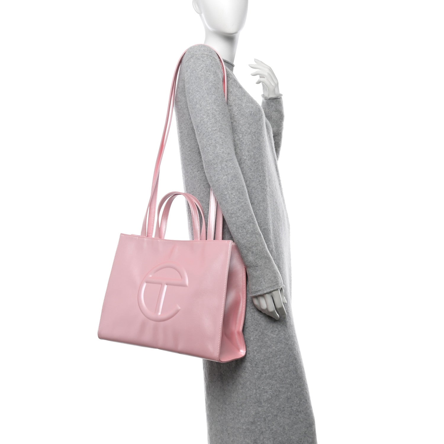 Telfar Metallic Vegan Leather Medium Shopping Bag Ballerina 2 of 11