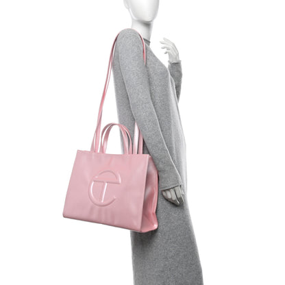 Telfar Metallic Vegan Leather Medium Shopping Bag Ballerina 2 of 11
