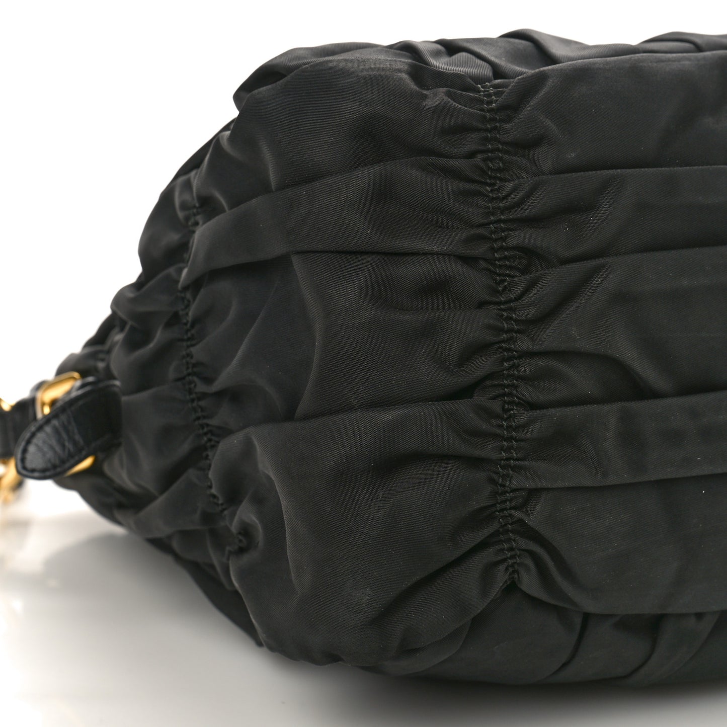 Tessuto Nylon Nappa Braided Gaufre Shopping Satchel Black