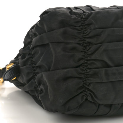 Prada Tessuto Nylon Nappa Braided Gaufre Shopping Satchel Black 8 of 12
