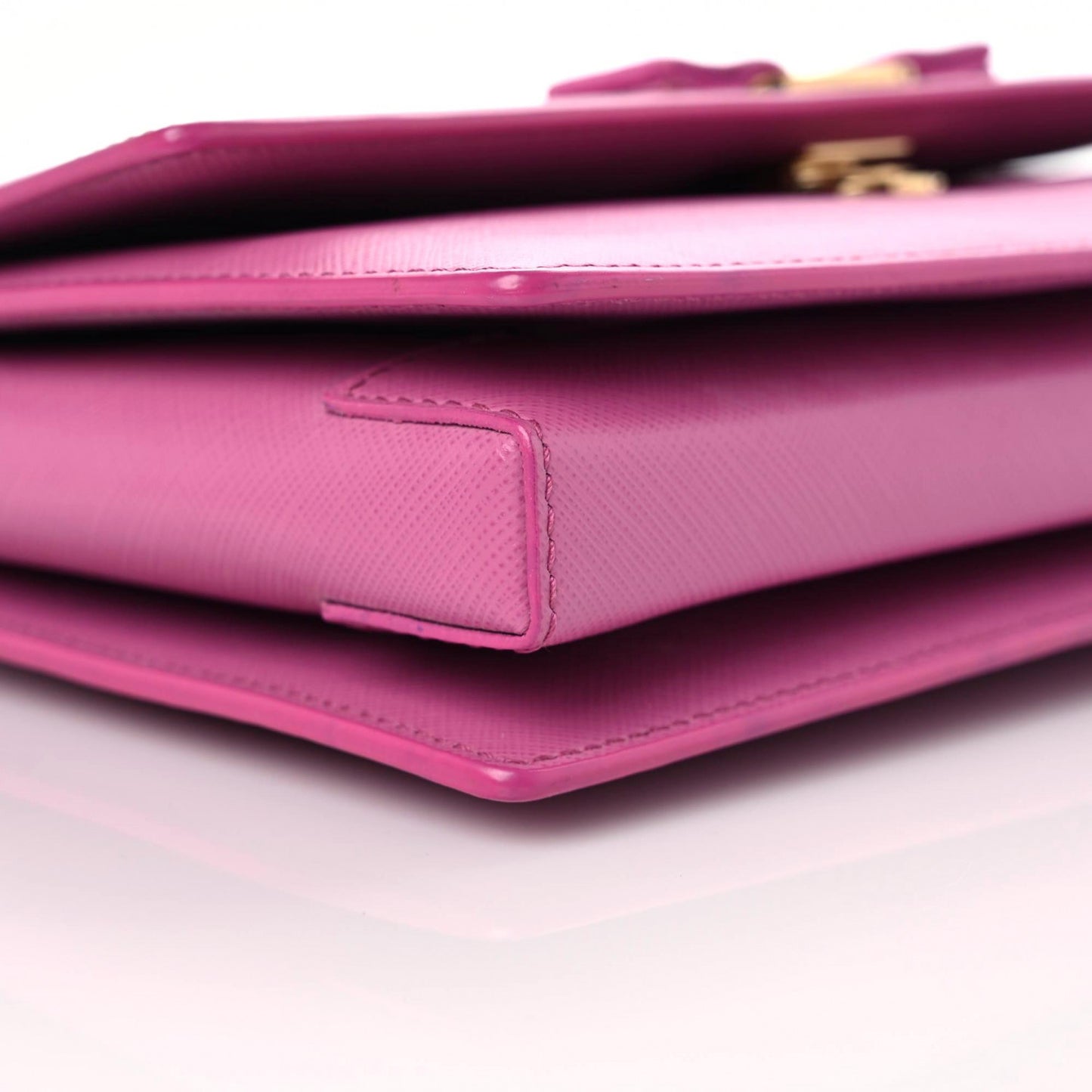 Printed Calfskin Vara Bow Chain Flap Crossbody Fuchsia