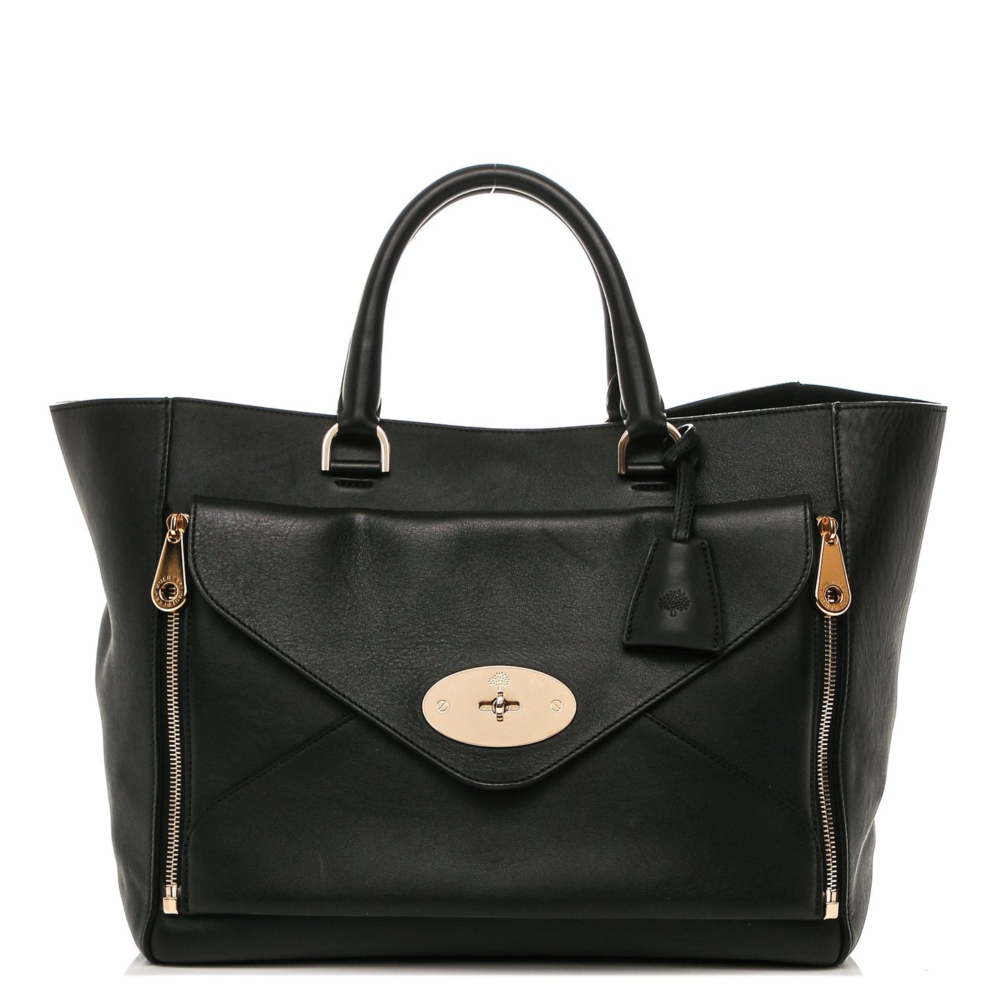Silky Calf Medium Willow Tote Black