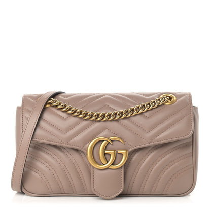 Gucci Calfskin Matelasse Small GG Marmont Shoulder Bag Porcelain Rose 1 of 12