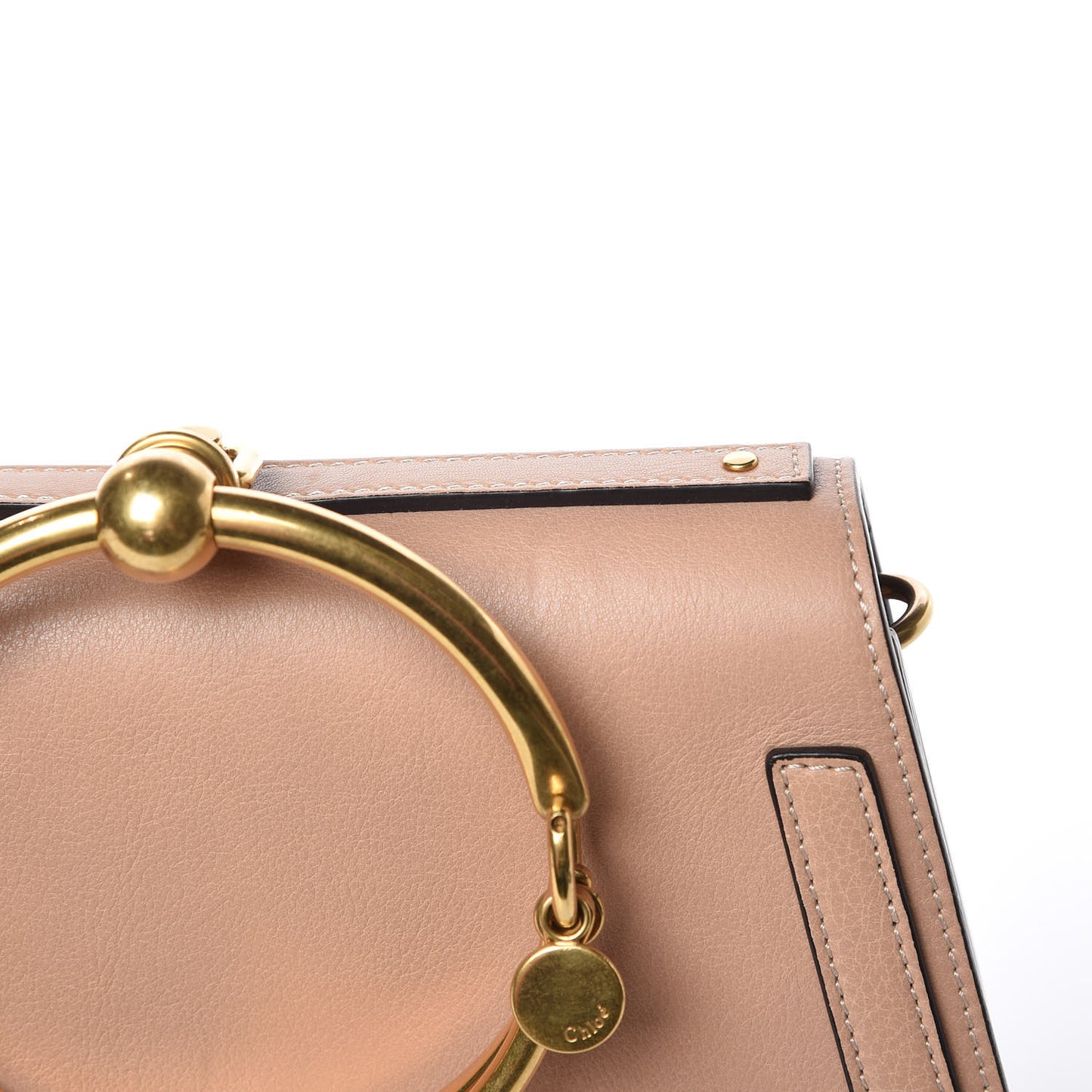Calfskin Suede Medium Nile Bracelet Bag Biscotti Beige