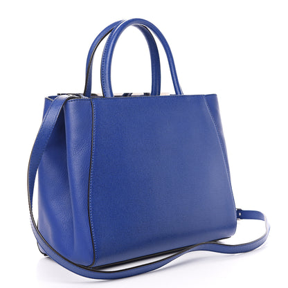 Fendi Vitello Elite Petite 2Jours Tote Blue Neon 2 of 8