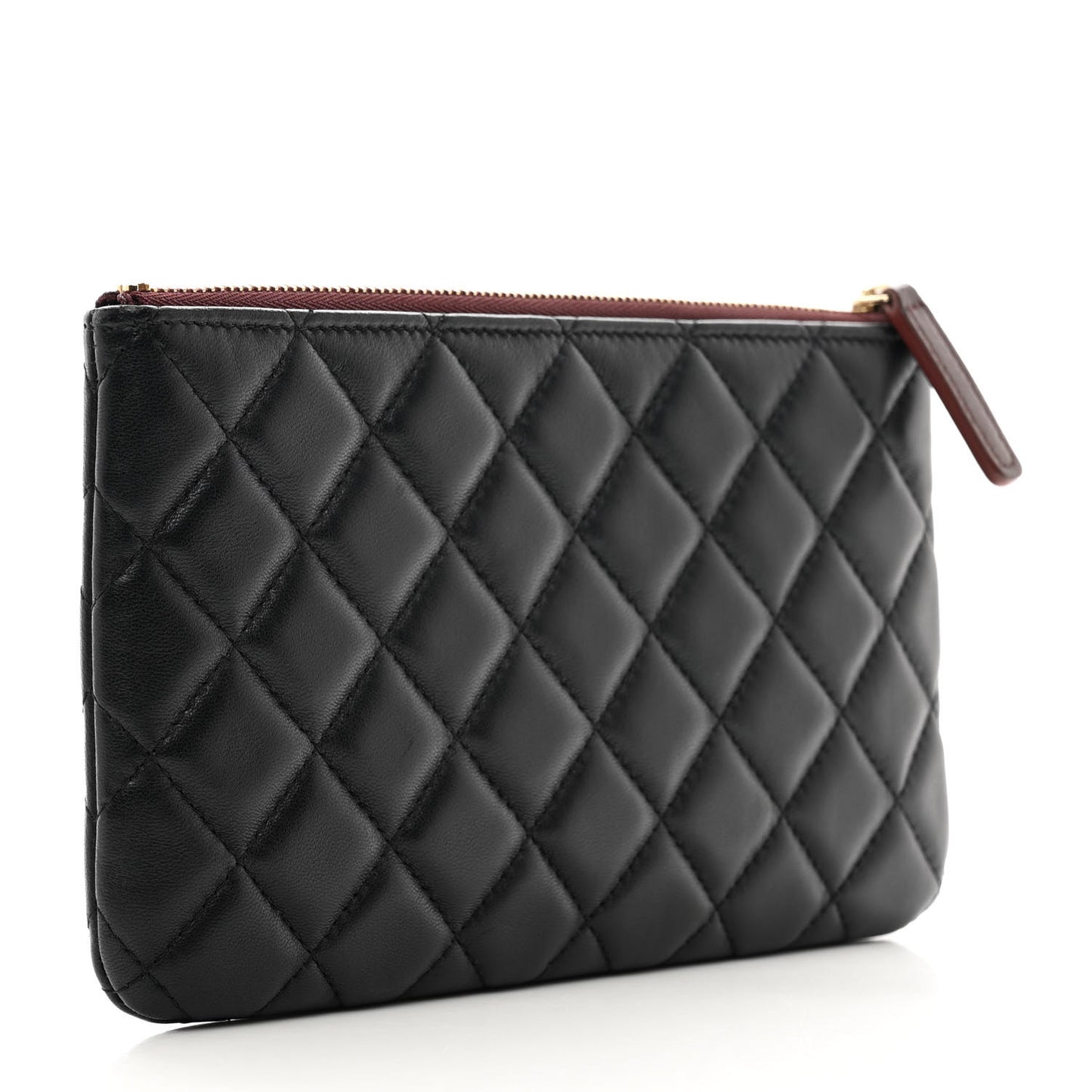 Lambskin Quilted Cosmetic Case Black