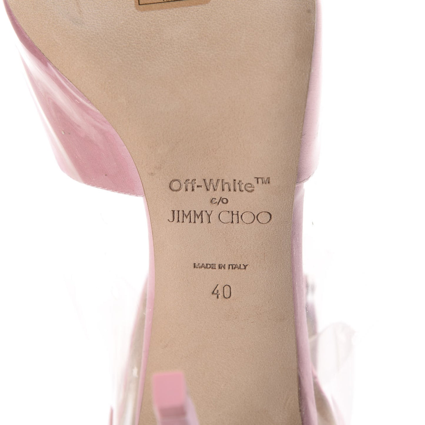 x OFF-WHITE Satin TPU Claire 100 Pumps 40 Pink