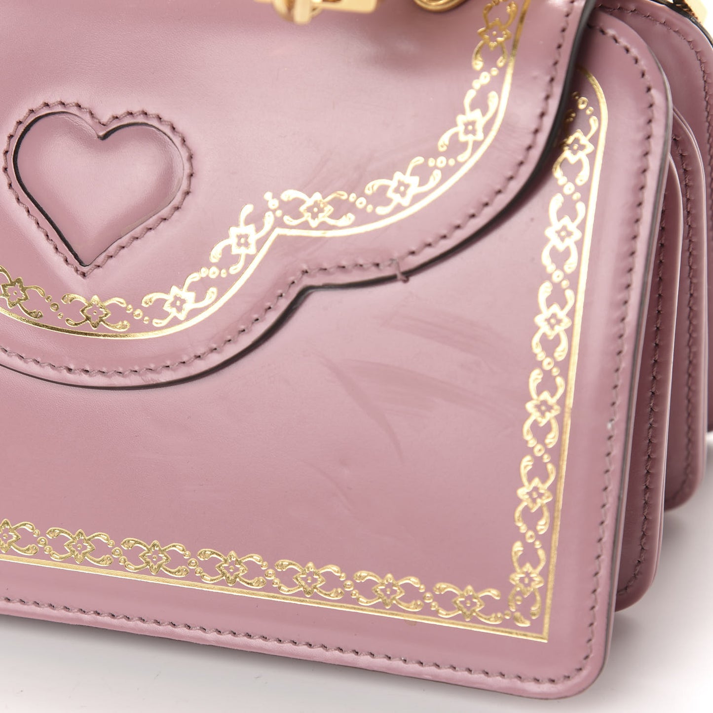 Calfskin Bamboo Crystal Mini Thiara Top Handle Bag Carmine Rose Gold