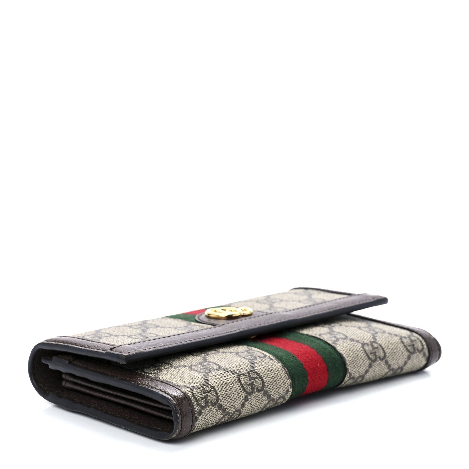 Gucci GG Supreme Monogram Web Ophidia Continental Wallet Brown 3 of 11