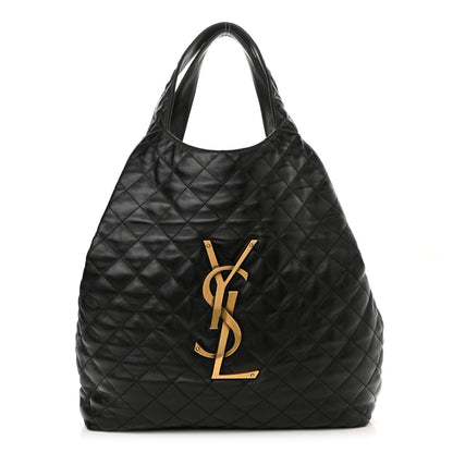 Saint Laurent Lambskin Quilted Maxi Icare Shopping Tote Black 1 of 11