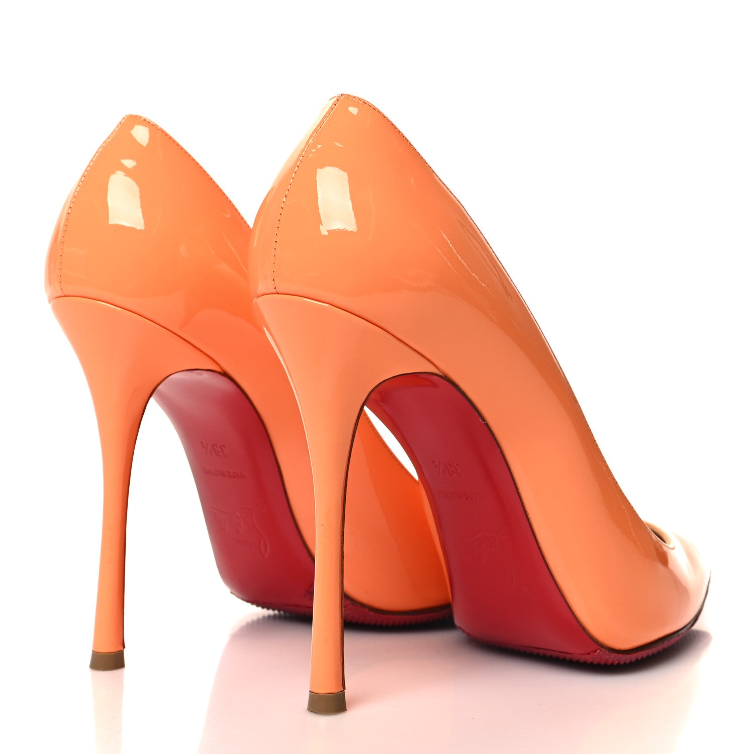 Christian Louboutin Patent Pigalle Follies 100 Pumps 38.5 Sunset 4 of 8